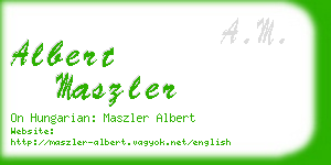 albert maszler business card